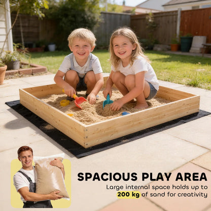 Wooden Sandbox With Digger, 72" X 35" X 22", 360° Rotating Seat Sandboxes & Accessories at Gallery Canada