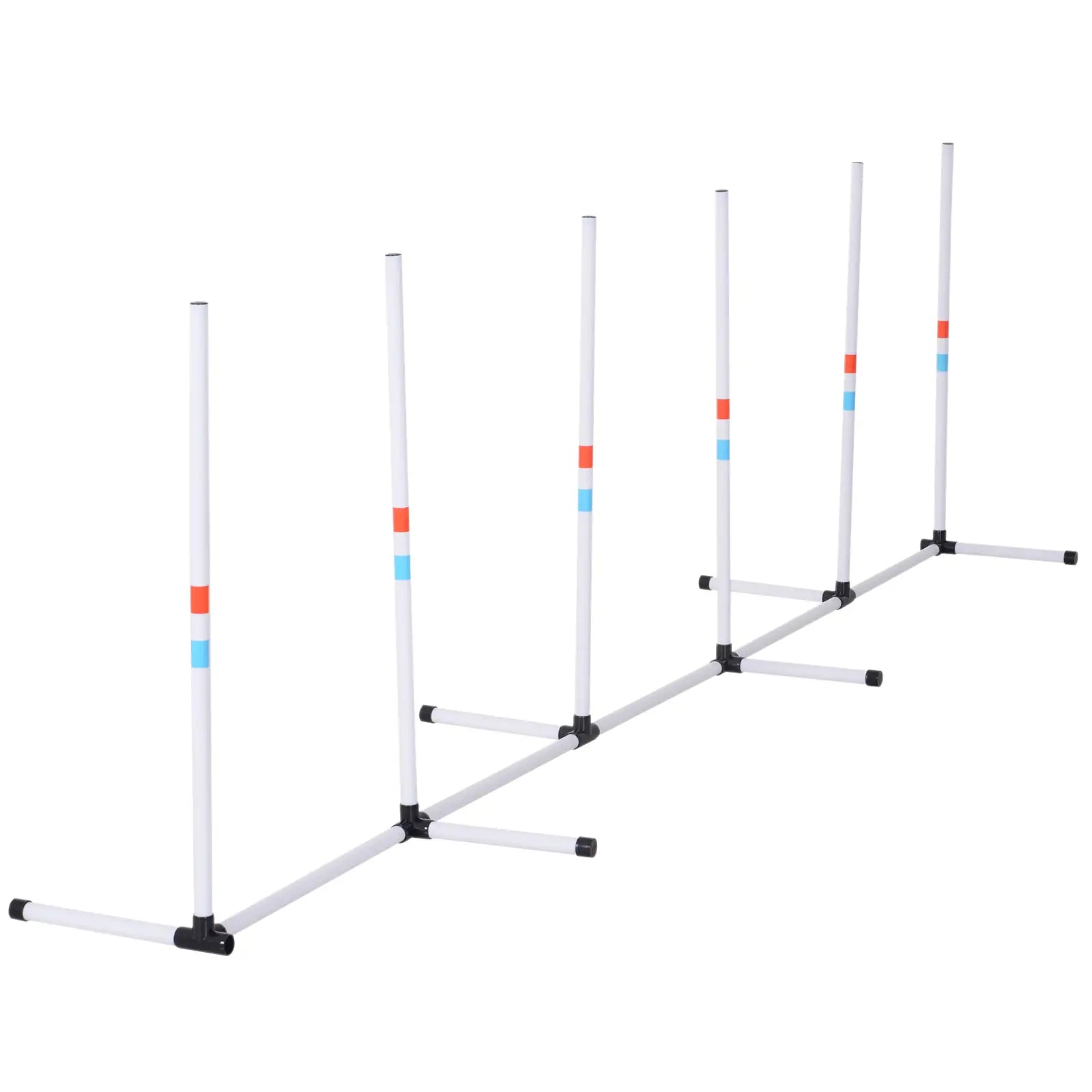 Adjustable Dog Agility Set, Weave Poles, Storage Bag, White Dog Agility Training Equipment at Gallery Canada