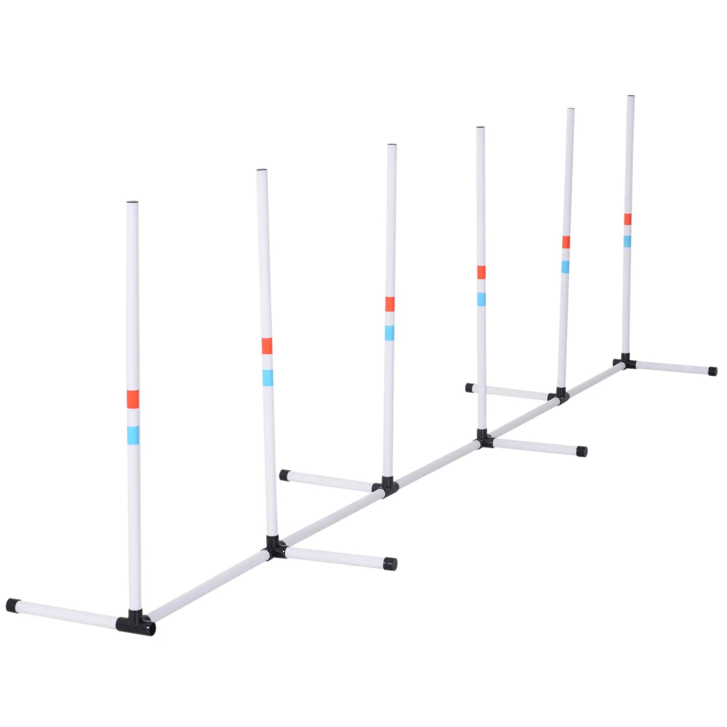 Adjustable Dog Agility Set, Weave Poles, Storage Bag, White Dog Agility Training Equipment at Gallery Canada