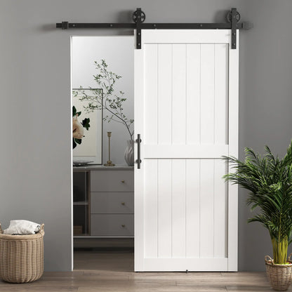 36inx84in Barn Door, 6FT Sliding Hardware Kit, White Door Hardware at Gallery Canada