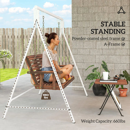 Metal Swing Stand, Hanging Chair Frame, 528 LBS, Backyard, Patio, Lawn, White Hammock Stands at Gallery Canada