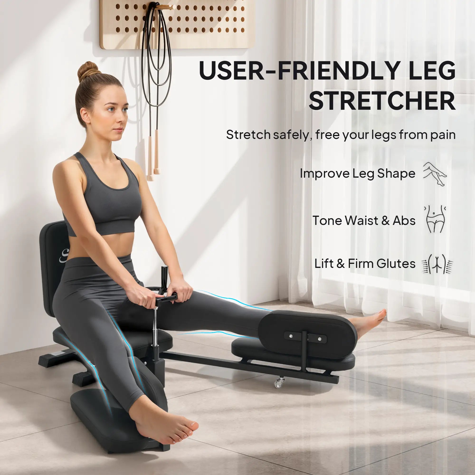 Leg Stretcher, 180° Adjustable Leg Split Machine with Handwheels Strength Training Equipment at Gallery Canada
