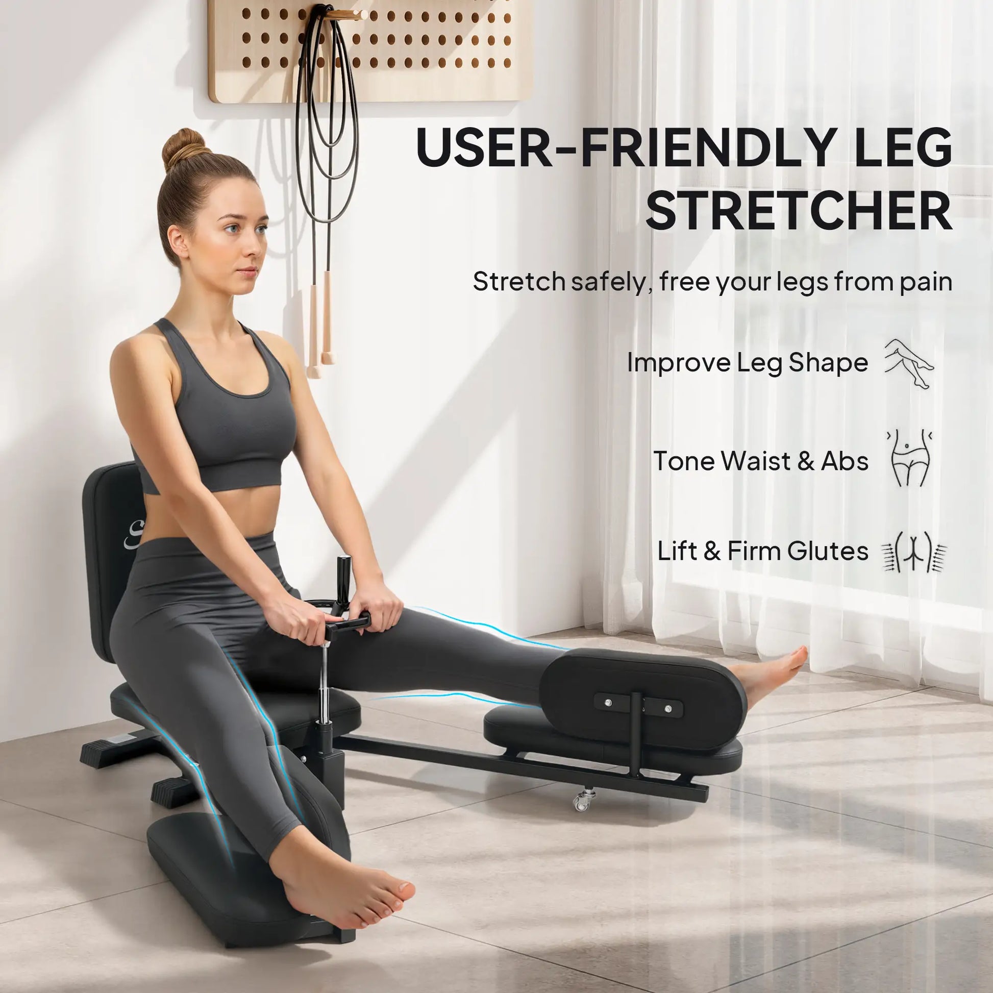 Leg Stretcher, 180° Adjustable Leg Split Machine with Handwheels Strength Training Equipment at Gallery Canada