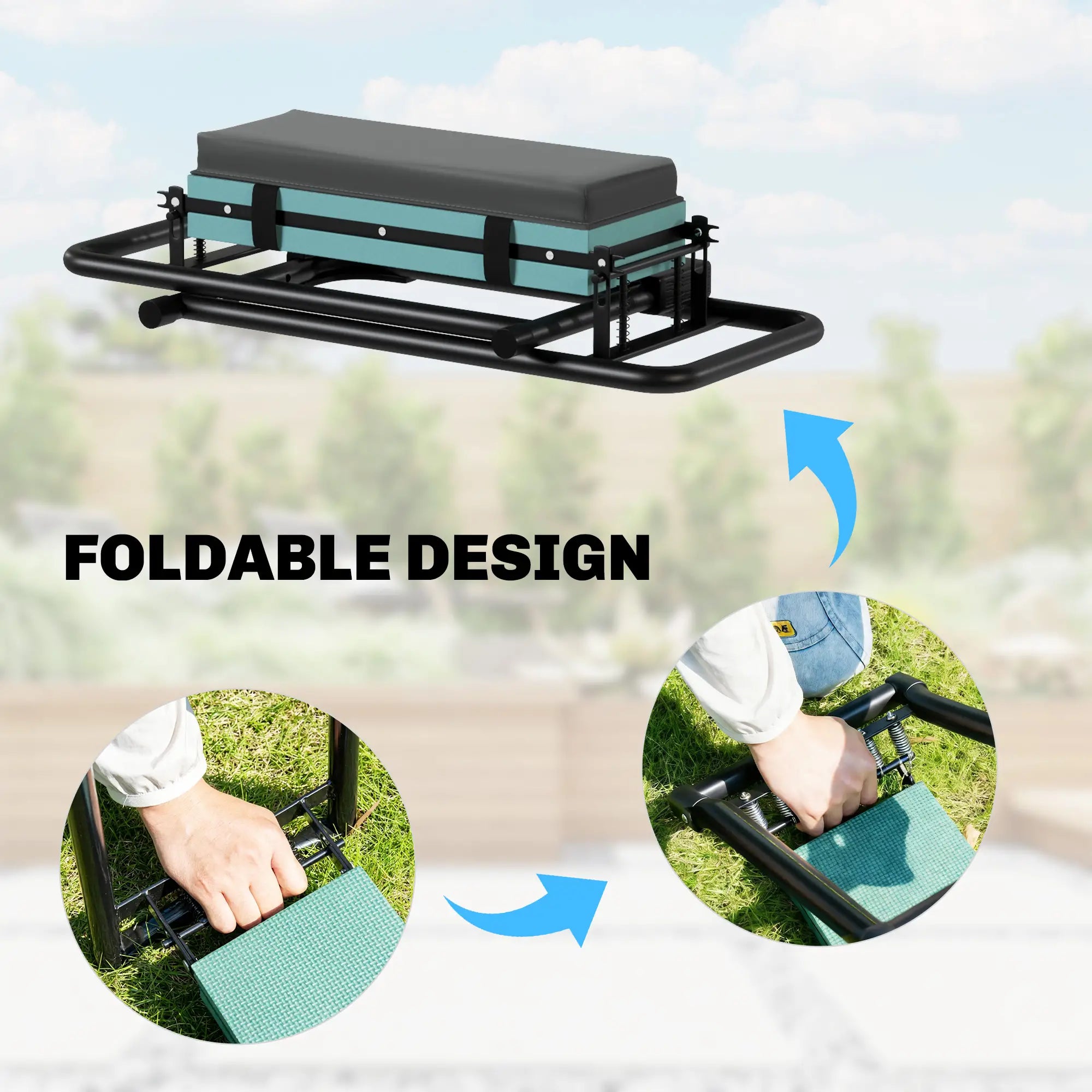 Heavy Duty Foldable Garden Kneeler Seat, Extendable Steel Legs Garden Accessories at Gallery Canada