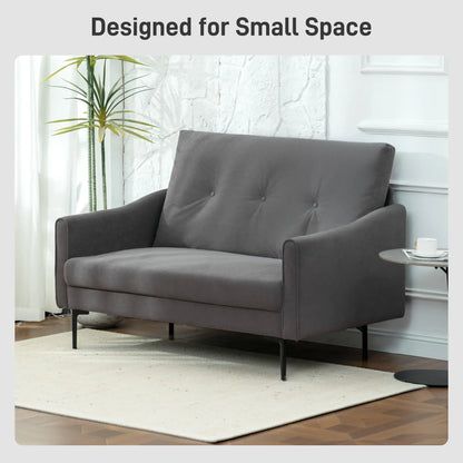 2 Seater Sofa, Small Size, Modern Couch with High-Resilience Foam, Grey 2-Seater Sofas at Gallery Canada