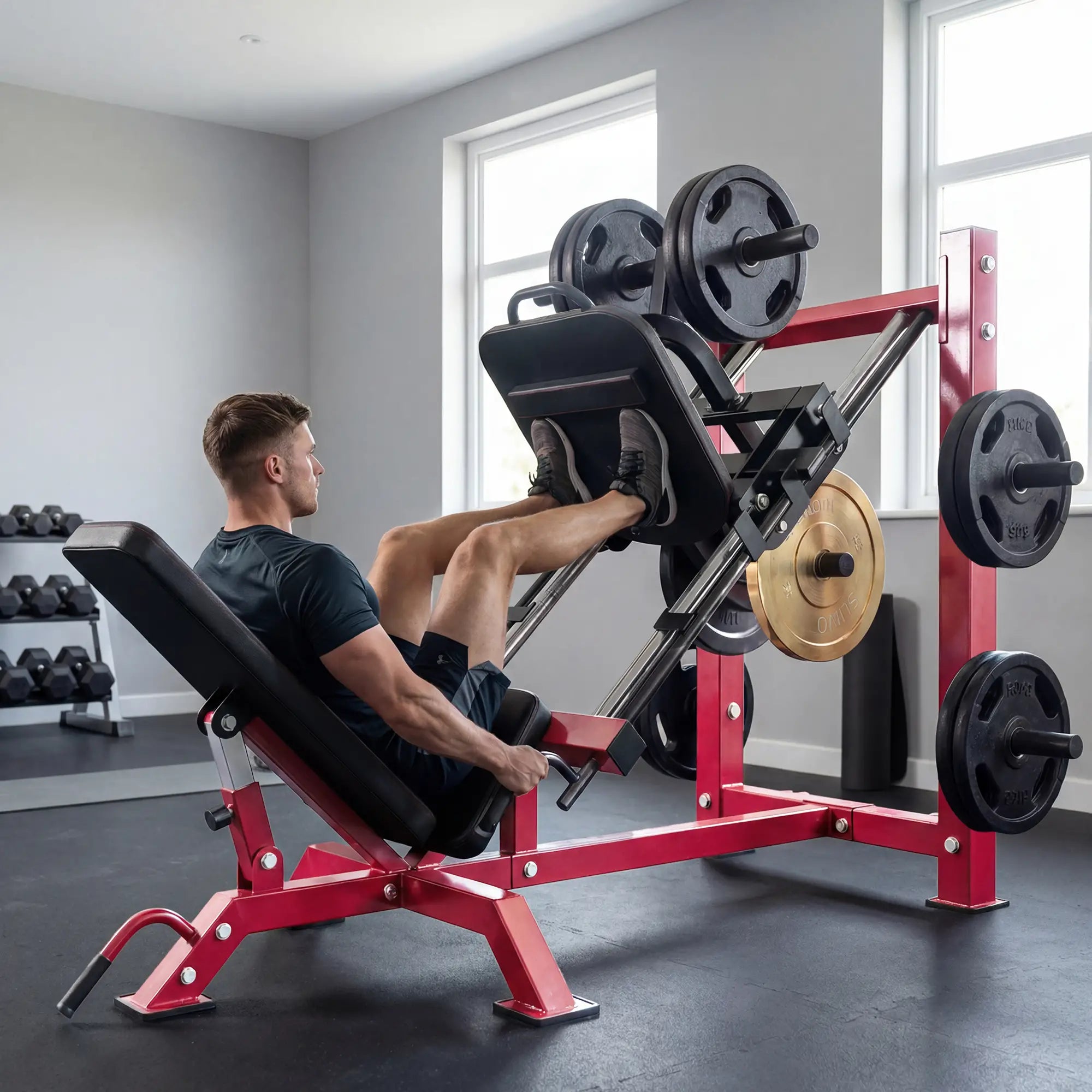 Leg Press Machine With Wheels, Calf Block, Adjustable Squat Machine, 1000 Lbs Capacity Strength Training Equipment at Gallery Canada