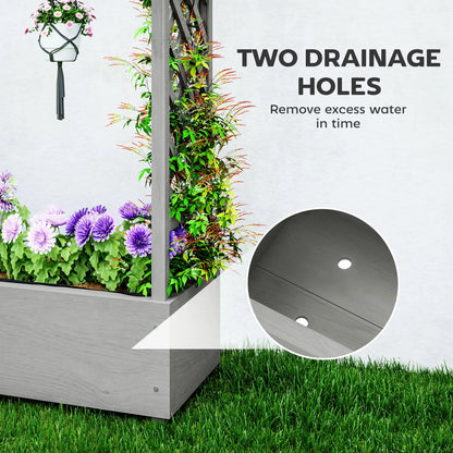 Wooden Raised Garden Bed with Trellis, Outdoor Planter Box, Drainage Holes Raised Garden Beds at Gallery Canada