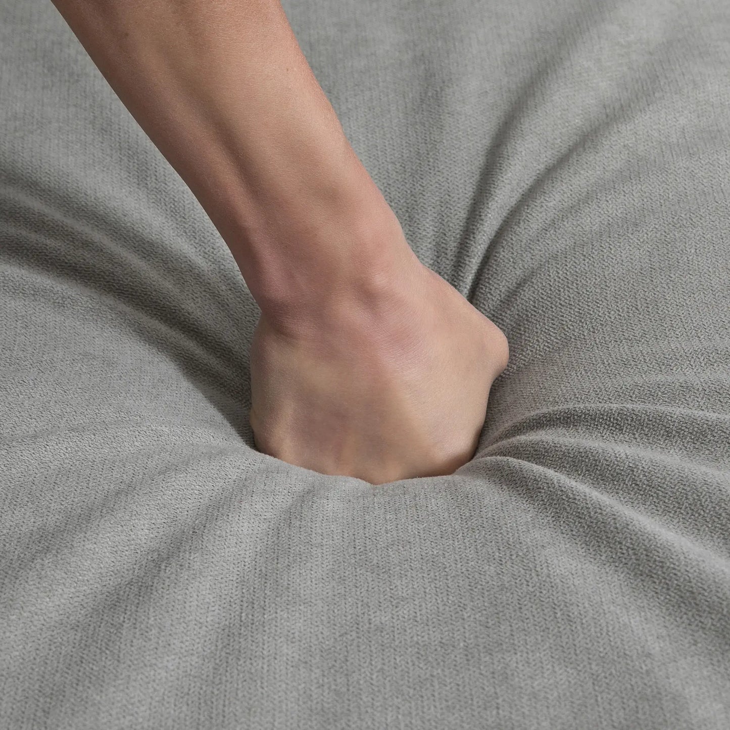 L-Shape Sectional Sofa with Ottoman, Modern Living Room Couch, Light Grey