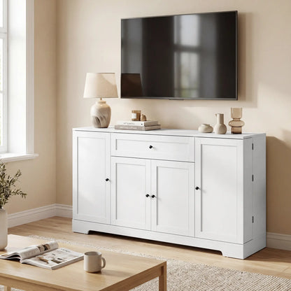 55" Kitchen Storage Cabinet With Drawer, Adjustable Shelves, White Bar Cabinets at Gallery Canada