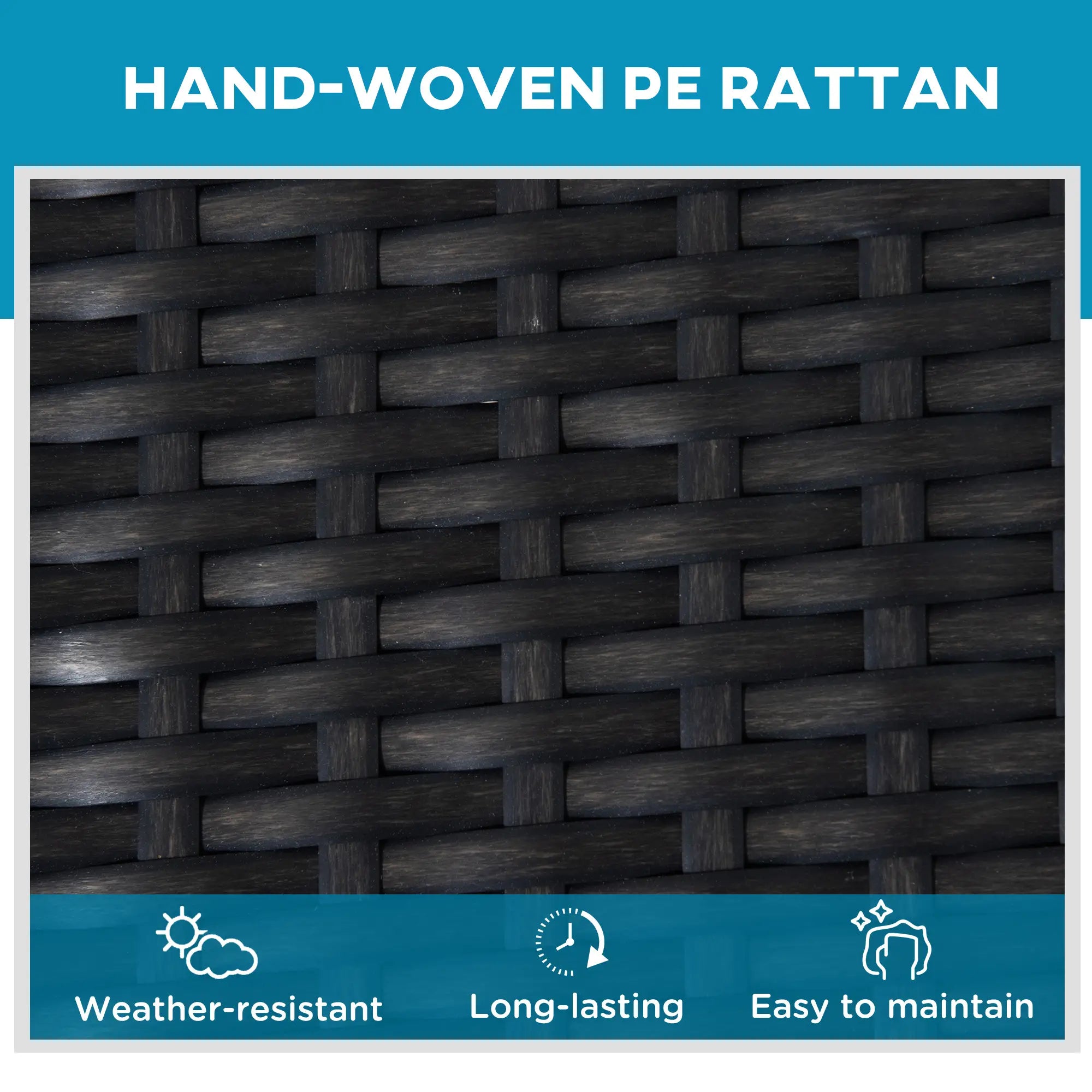 PE Rattan Chaise Lounger, Outdoor Recliner, 5-Level Backrest, 2 Wheels, Dark Blue Chaise Loungers at Gallery Canada