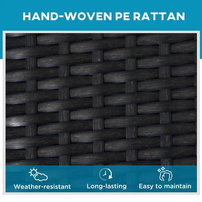 PE Rattan Chaise Lounger, Outdoor Recliner, 5-Level Backrest, 2 Wheels, Dark Blue Chaise Loungers at Gallery Canada