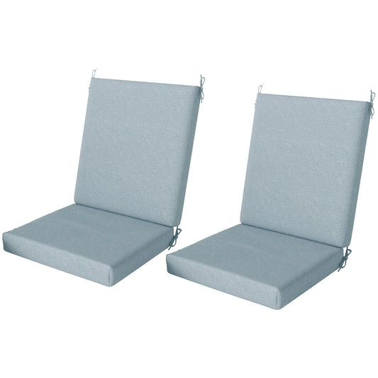 Outdoor Cushions Set of 2, Seat Cushions with Back, Fade-Resistant, Light Grey Patio Chair Cushions Light Grey at Gallery Canada