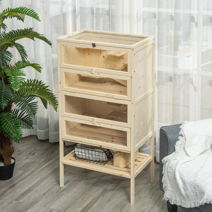 5 Tier Fir Wood Hamster Cage, Small Animals Play House, Exercise Center Hamster Cages at Gallery Canada