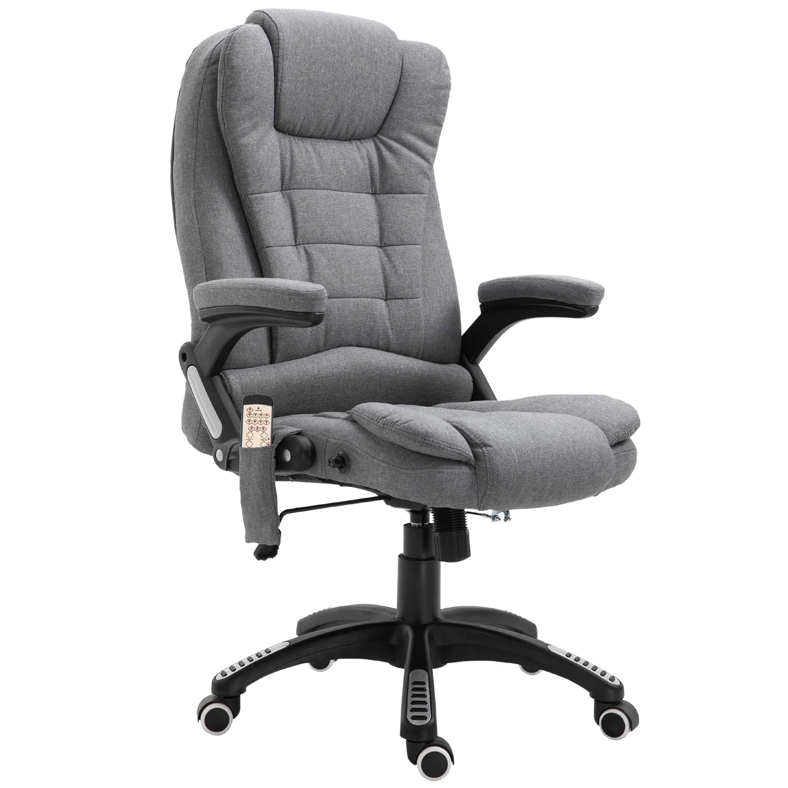 6 Point Vibrating Massage Chair, High Back Executive, Reclining, Swivel Wheels, Grey Massage Chairs Grey at Gallery Canada