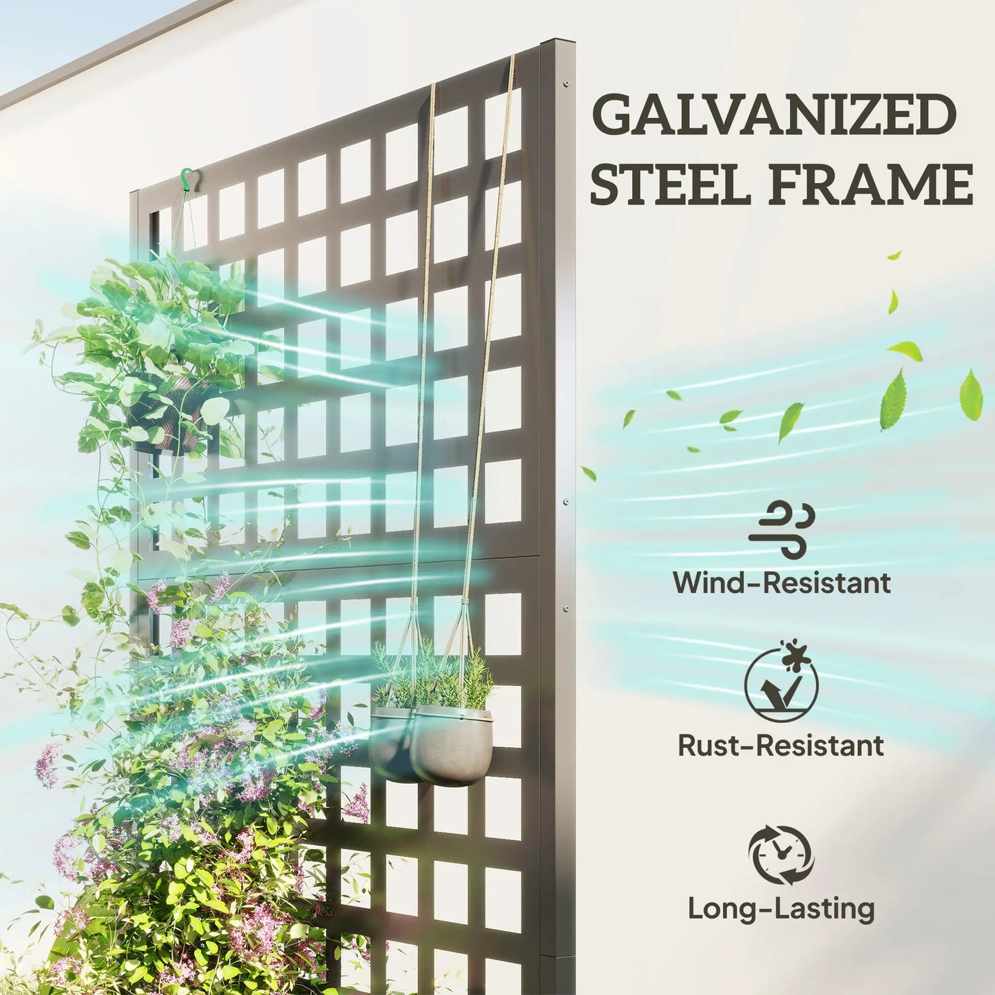 Galvanized Raised Garden Bed Planter Box, 35"x16"x70" Grey Wood Effect, Grey Galvanized Planter Boxes at Gallery Canada