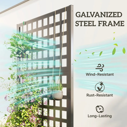 Galvanized Raised Garden Bed Planter Box, 35"x16"x70" Grey Wood Effect, Grey Galvanized Planter Boxes at Gallery Canada