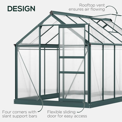 6' x 10' x 6.6' Polycarbonate Greenhouse, Walk-In Garden Kit, Green Walk In Greenhouses at Gallery Canada