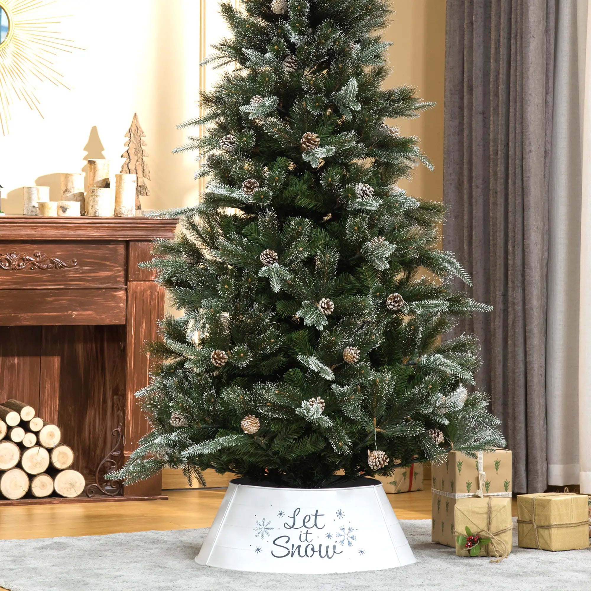 Metal Christmas Tree Collar, 26 Inch, Holiday Decoration, White Christmas Trees at Gallery Canada