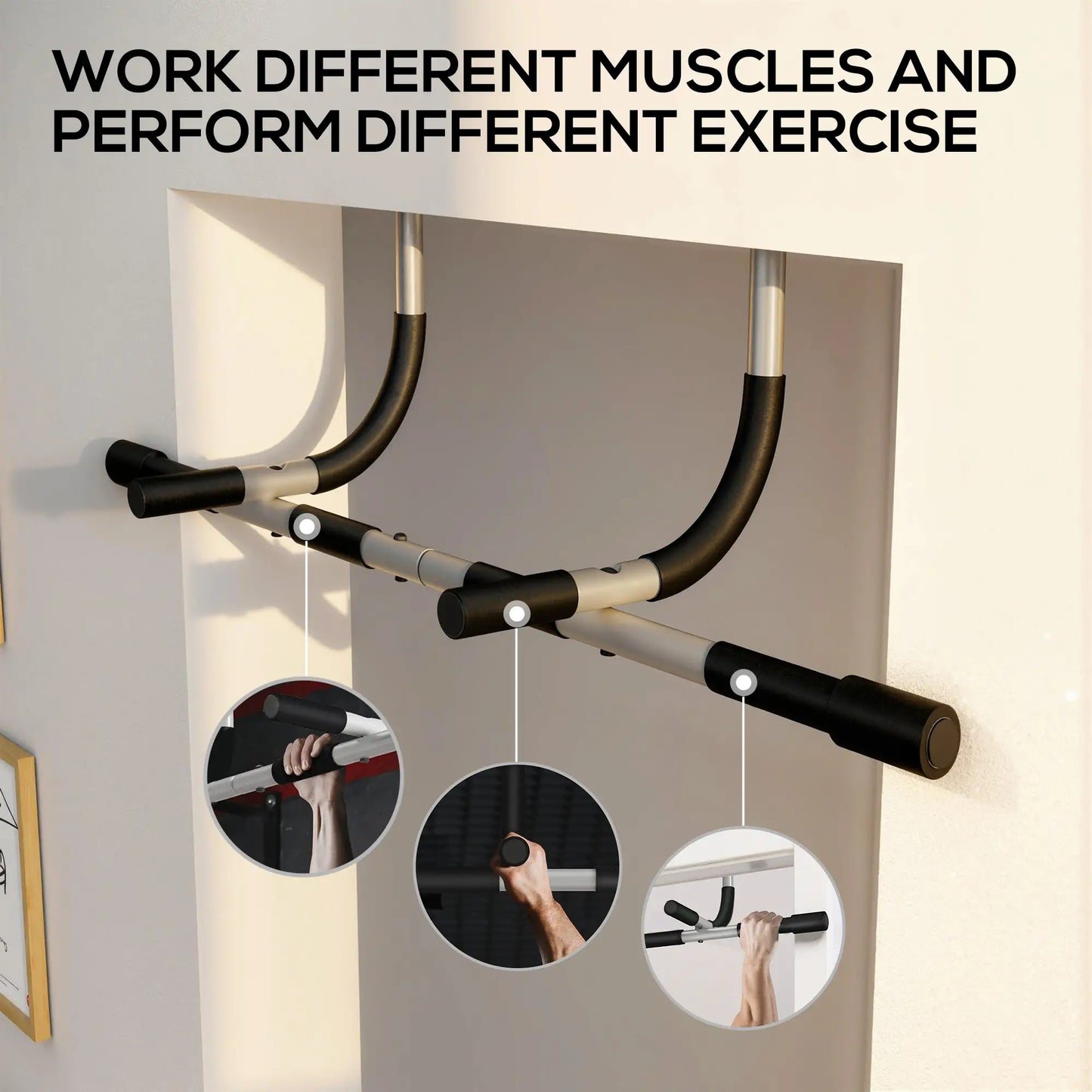 Doorway Pull-Up Bar, Home Fitness Horizontal Chin-Up Bar, Grey Strength Training Equipment at Gallery Canada