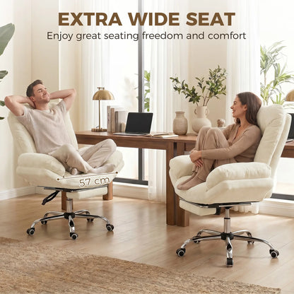 Chaise Croisée avec Roulettes, Accoudoirs en Cascade, Beige