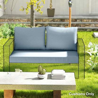 Outdoor Seat Cushions With Backrest, Loveseat Double Sofa, Light Blue Patio Chair Cushions at Gallery Canada