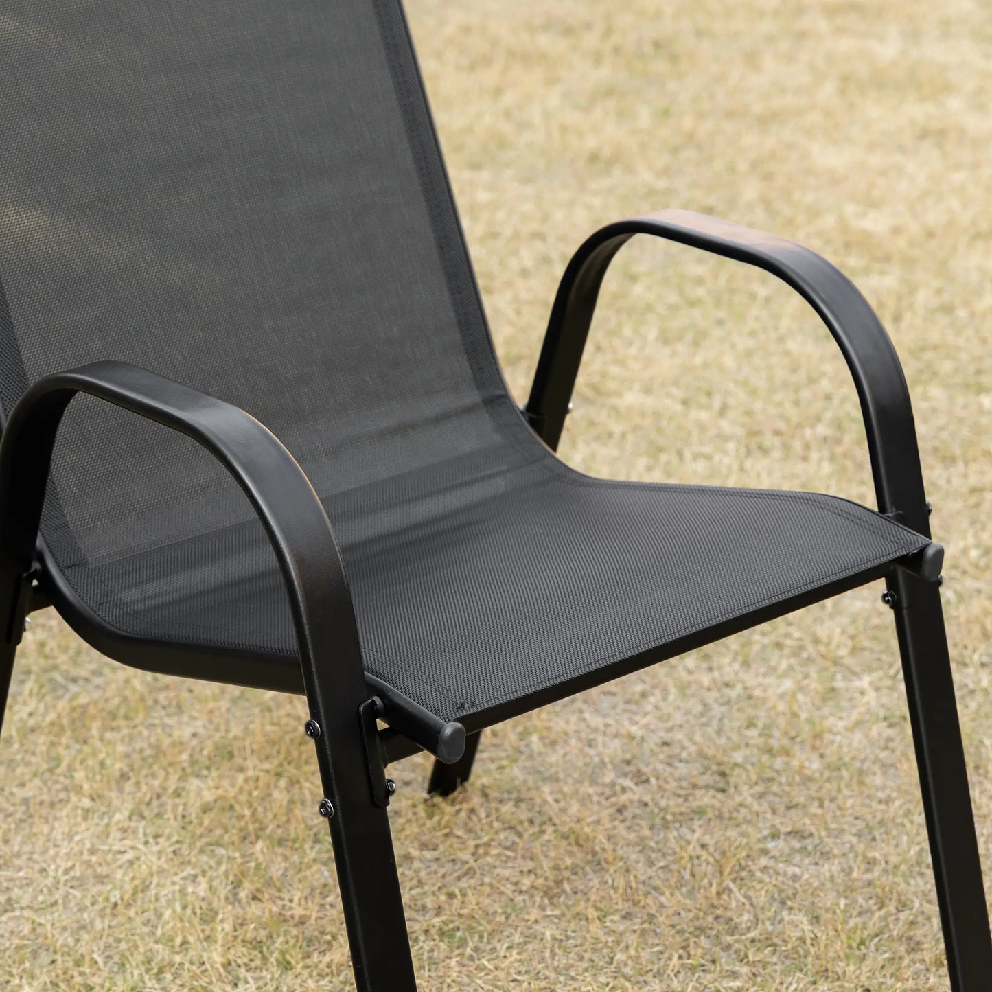 4-Piece Outdoor Dining Chair With Armrests, Black Patio Chairs at Gallery Canada
