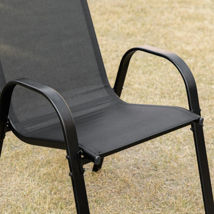 4-Piece Outdoor Dining Chair With Armrests, Black Patio Chairs at Gallery Canada