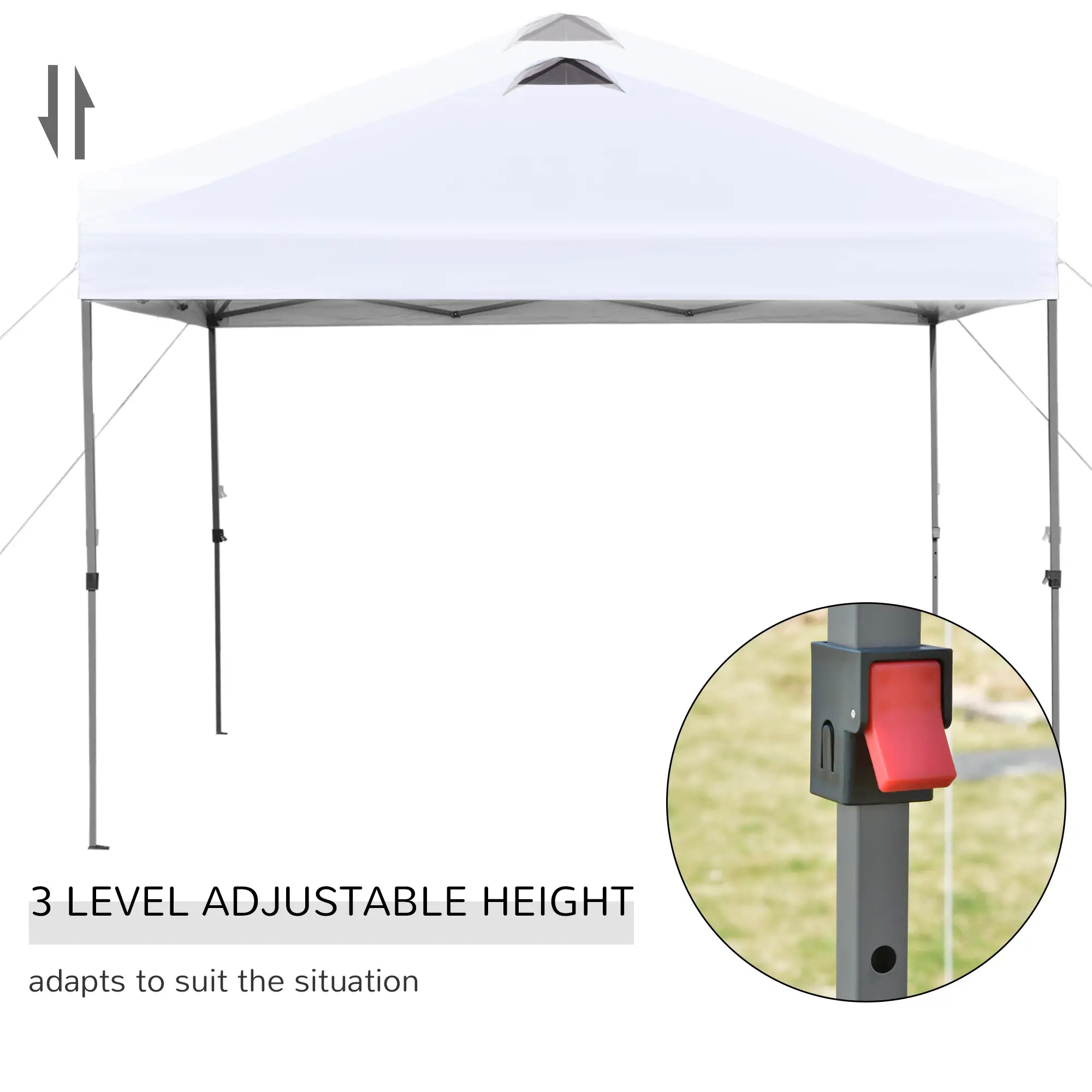 10' x 10' Pop Up Canopy Tent, Airy Top Vents, Wheeled Carry Bag, White Pop Up Canopies at Gallery Canada