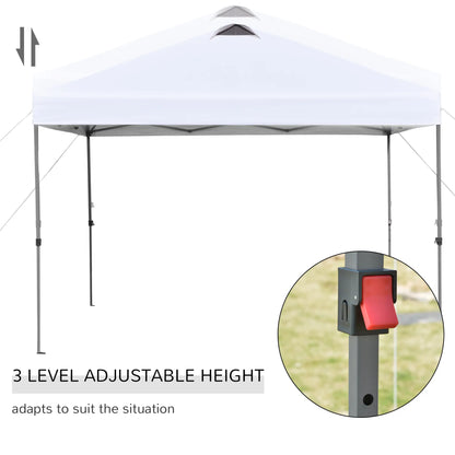 10' x 10' Pop Up Canopy Tent, Airy Top Vents, Wheeled Carry Bag, White Pop Up Canopies at Gallery Canada