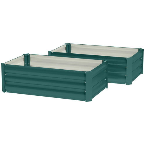 Galvanized Raised Garden Beds, Outdoor Planter Box, Green