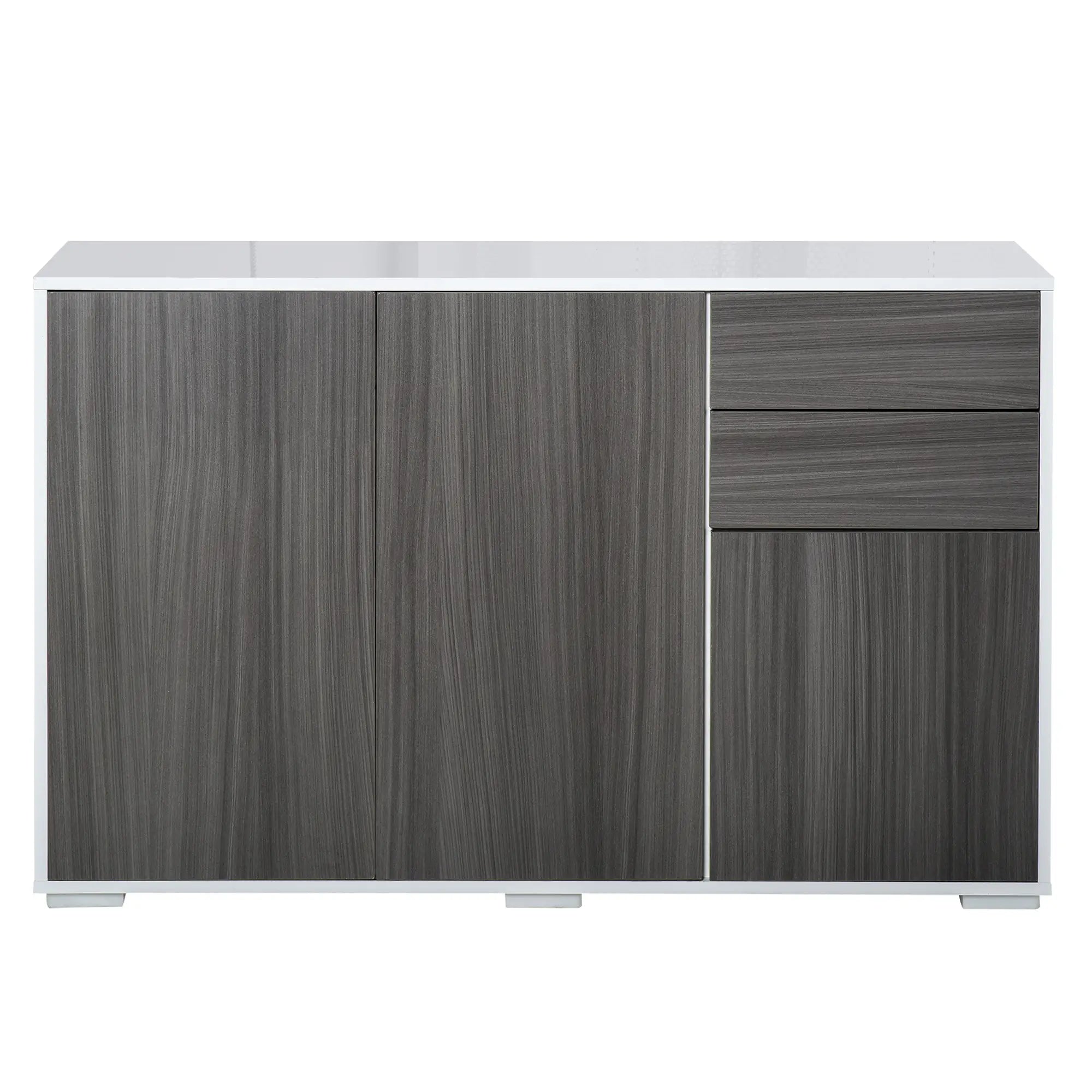 Modern Kitchen Sideboard, Coffee Bar with 2 Drawers, Light Grey Kitchen Pantry Cabinets at Gallery Canada