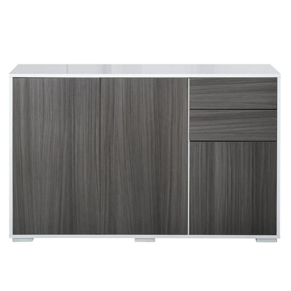 Modern Kitchen Sideboard, Coffee Bar with 2 Drawers, Light Grey Kitchen Pantry Cabinets at Gallery Canada