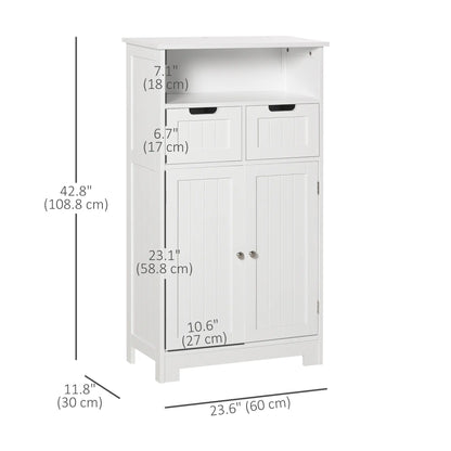 Freestanding Bathroom Cabinet, Adjustable Shelf, Drawers, Small, White Bathroom Cabinets at Gallery Canada