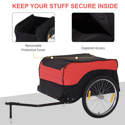Bike Cargo Trailer, Bicycle Luggage Carrier Cart, Black, Red Bike Cargo Trailers at Gallery Canada
