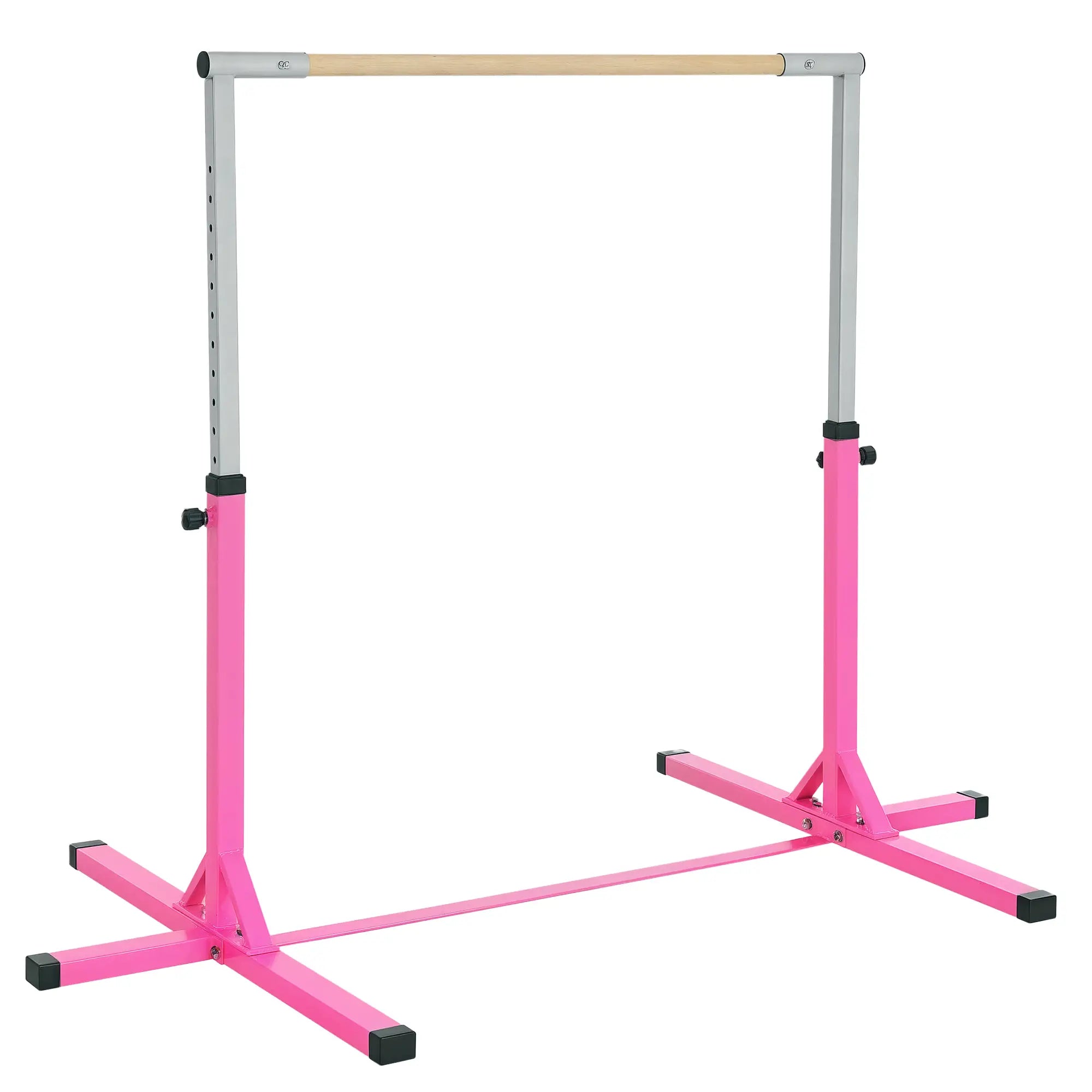 Kids Gymnastics Bar, 13-Level Adjustable Height, Pink Baby Gym & Playmats Pink at Gallery Canada