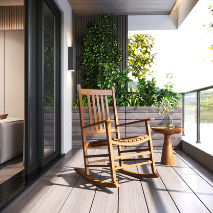 Wooden Porch Rocking Chair, Outdoor Patio Rocker, Garden Seat, Natural Outdoor Rocking Chairs at Gallery Canada