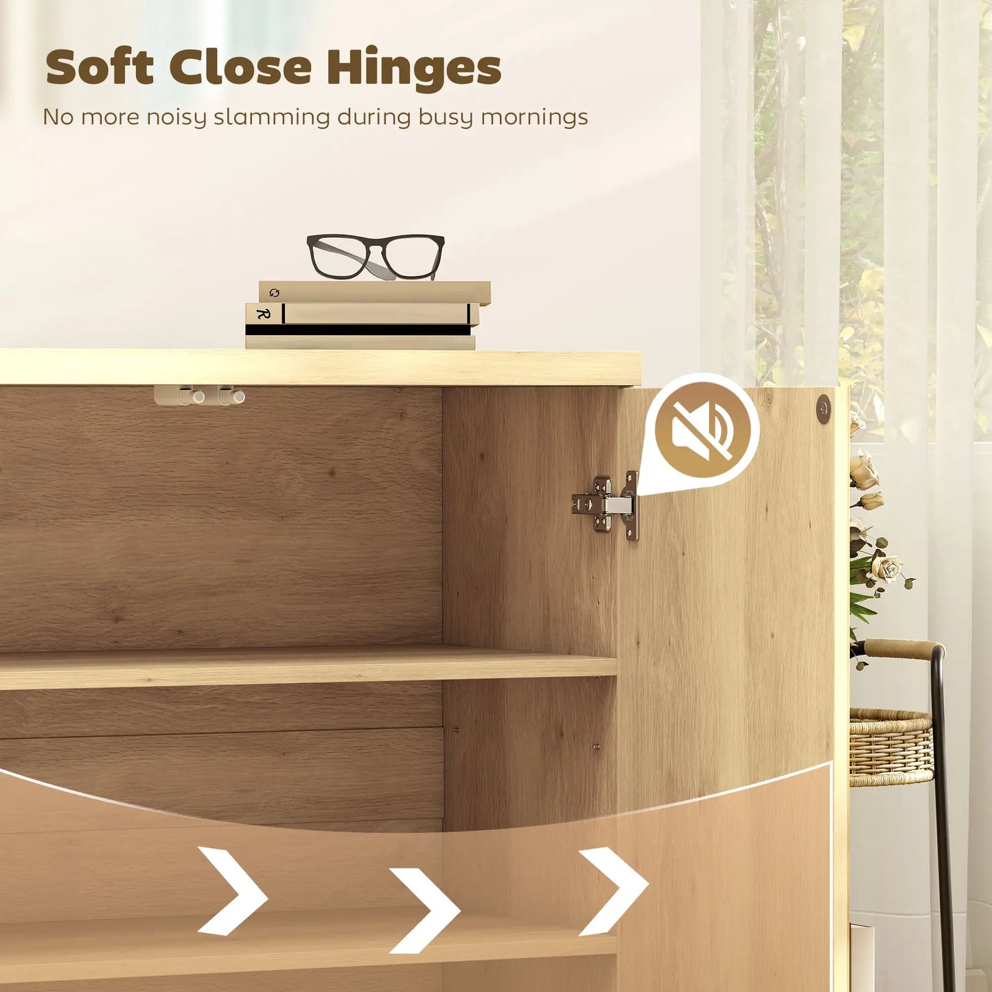 30.7" Oak Sideboard Buffet Cabinet, Modern Kitchen Storage Bar Cabinets at Gallery Canada