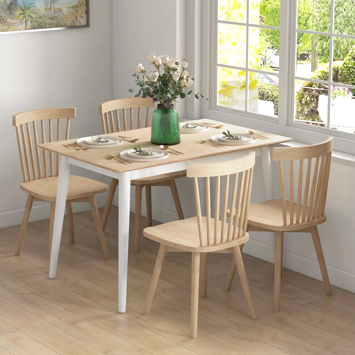 47" x 30" Dining Table, Farmhouse Pine Wood Frame, Natural Bar Tables & Dining Tables at Gallery Canada