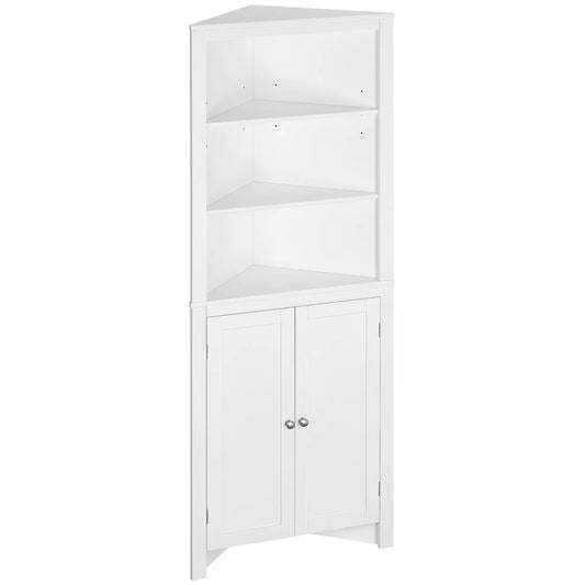 Tall Bathroom Storage Cabinet, Corner Cabinet with Doors, White Bathroom Cabinets White at Gallery Canada