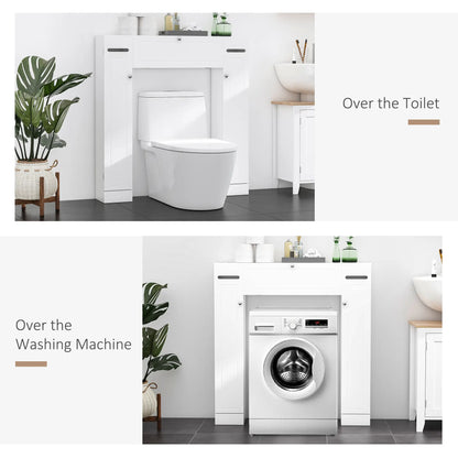 Over Toilet Storage Cabinet, Freestanding Bathroom Organizer with Adjustable Shelves, White Over The Toilet Storage at Gallery Canada