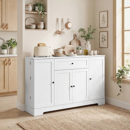 55" Kitchen Storage Cabinet With Drawer, Adjustable Shelves, White Bar Cabinets at Gallery Canada