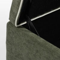 Banc coffre de rangement, assise aspect lin, 264 LBS, vert