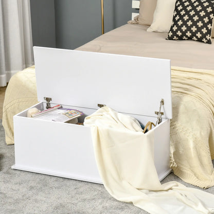39.5" Storage Chest, 2 Safety Hinges, Flip-Top Lid, White Storage Cabinets at Gallery Canada