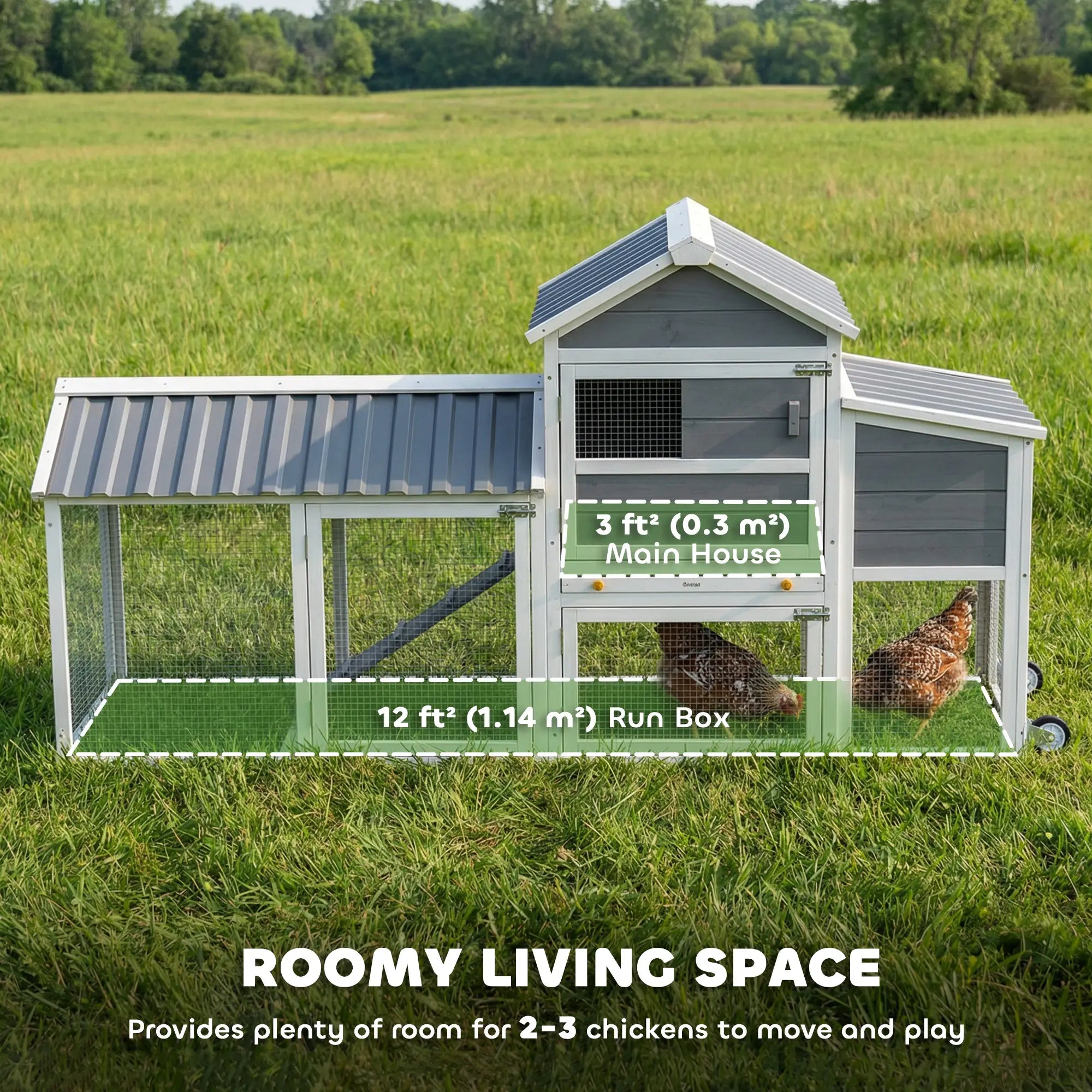 Mobile Chicken Coop With Wheels, 80