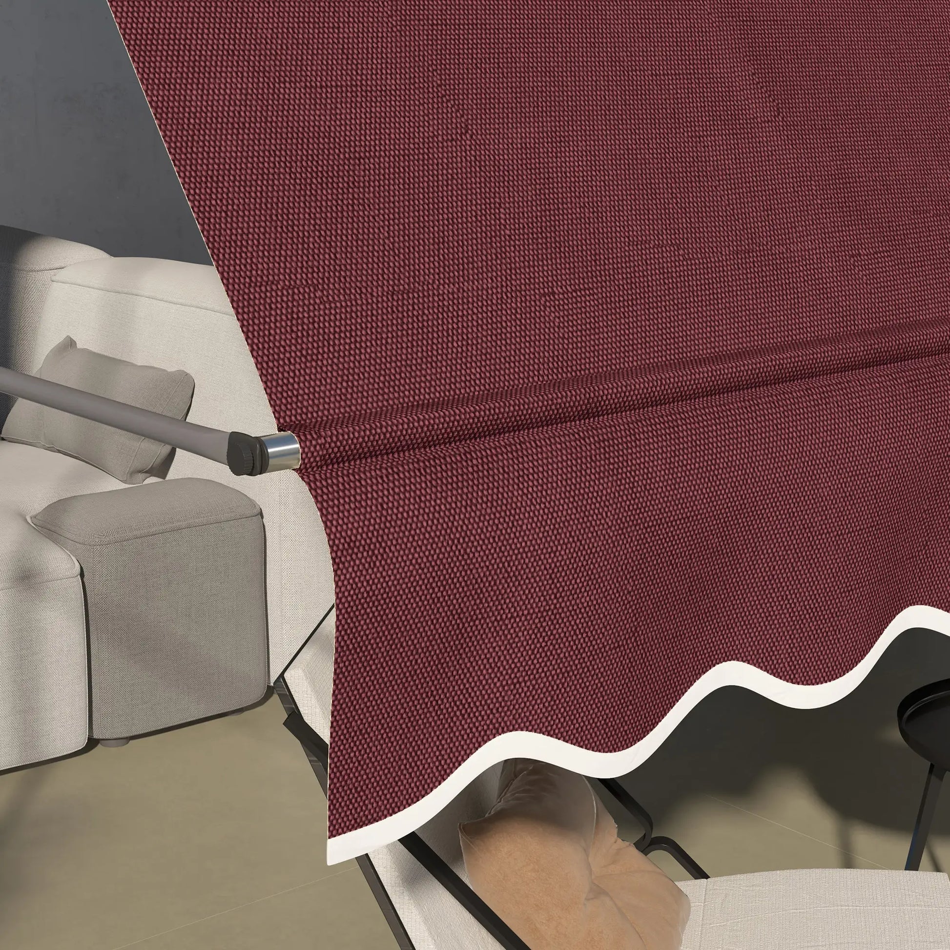 10' x 4' Manual Retractable Awning, Freestanding, UV Resistant, Wine Red Patio Awnings at Gallery Canada