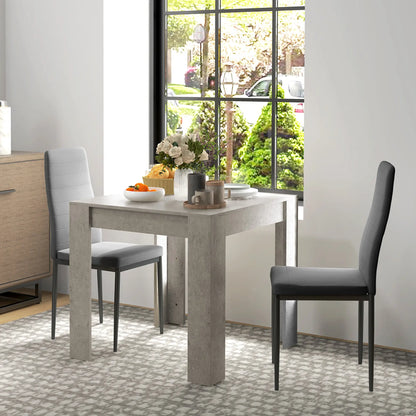 Square Dining Table Set for 2, Faux Cement Table, PU Leather Chairs Bar Sets at Gallery Canada
