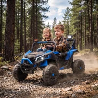 24V 2 Seater Ride On Truck, Remote, Dual Motors, Blue