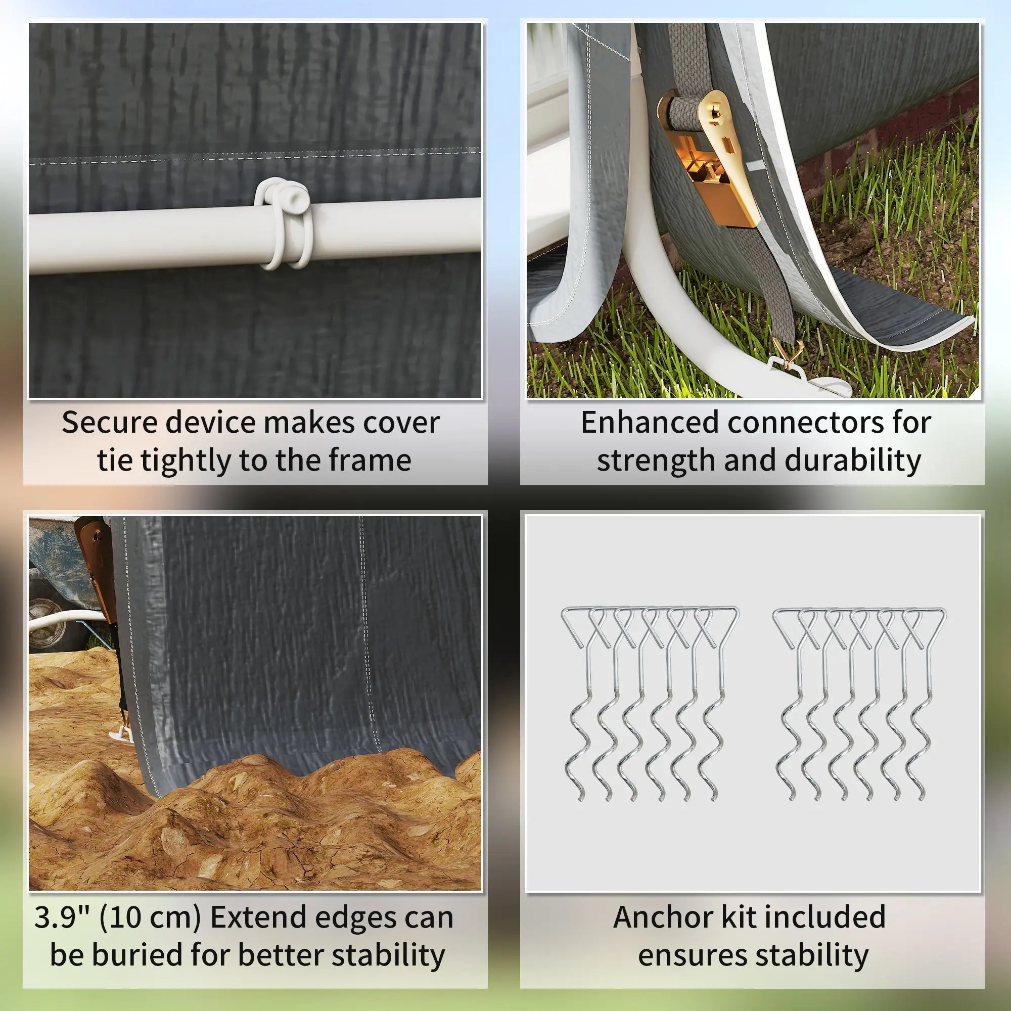 7.9' x 6.6' Garden Storage Tent, Metal Frame, Double Zipper Doors, Dark Grey Car Shelters at Gallery Canada