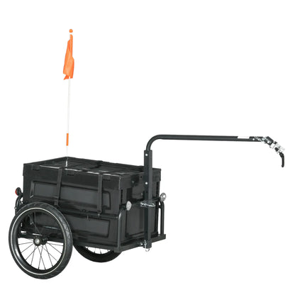 Steel Bike Trailer, Foldable Storage Box, Safe Reflectors, Max Load 88LBS, Black Bike Cargo Trailers at Gallery Canada