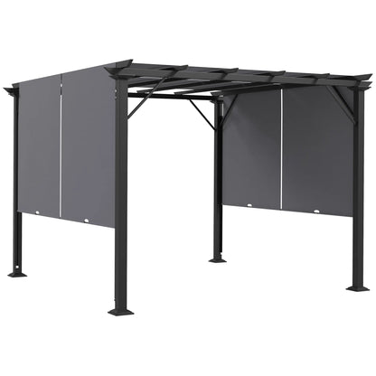 10' x 10' Retractable Pergola Canopy, Grey Pergolas at Gallery Canada